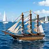 3D Sailing Ship Creative Cardboard Puzzle Model- Eco-friendly Ship DIY Boat Arts and Crafts Set for Stationery Gift Shop
